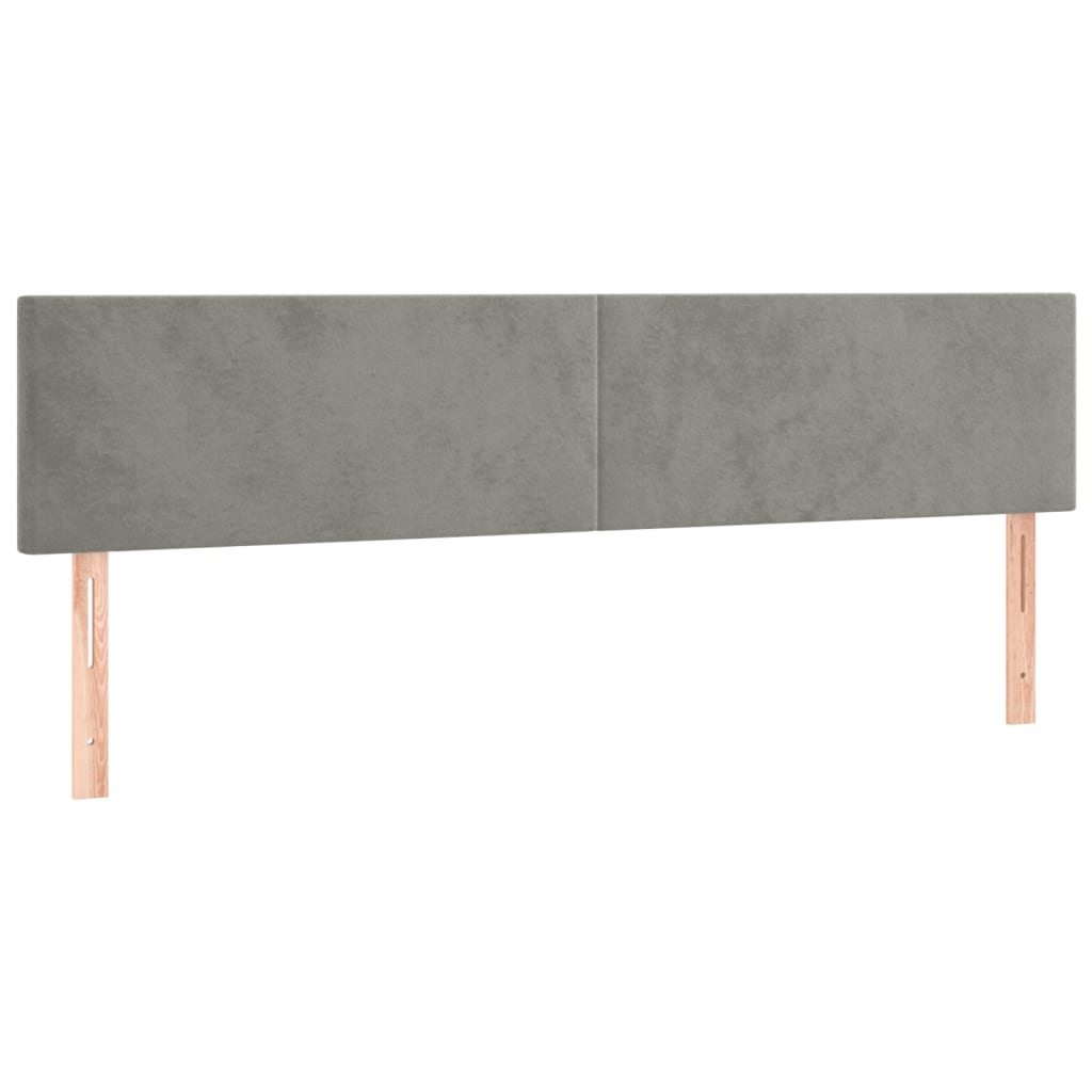 Kopfteile 2 Stk. Hellgrau 100x5x78/88 cm Samt - Pazzar.ch