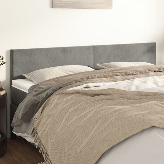 Kopfteile 2 Stk. Hellgrau 100x5x78/88 cm Samt - Pazzar.ch