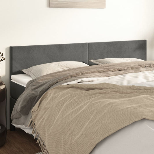 Kopfteile 2 Stk. Dunkelgrau 100x5x78/88 cm Samt - Pazzar.ch