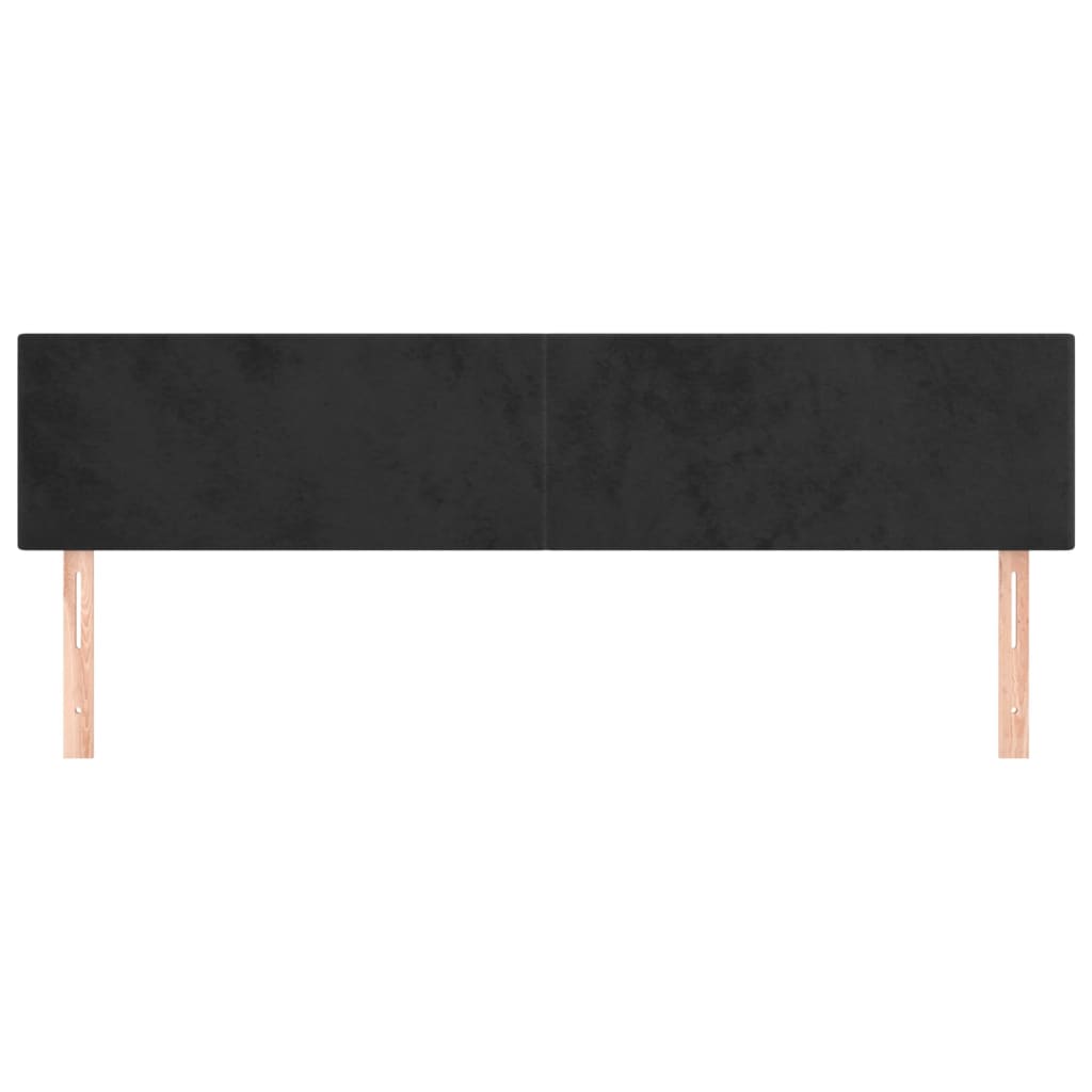 Kopfteile 2 Stk. Schwarz 100x5x78/88 cm Samt