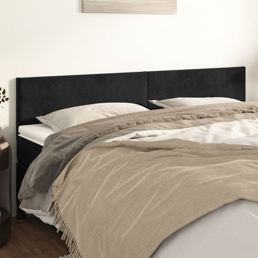 Kopfteile 2 Stk. Schwarz 100x5x78/88 cm Samt - Pazzar.ch