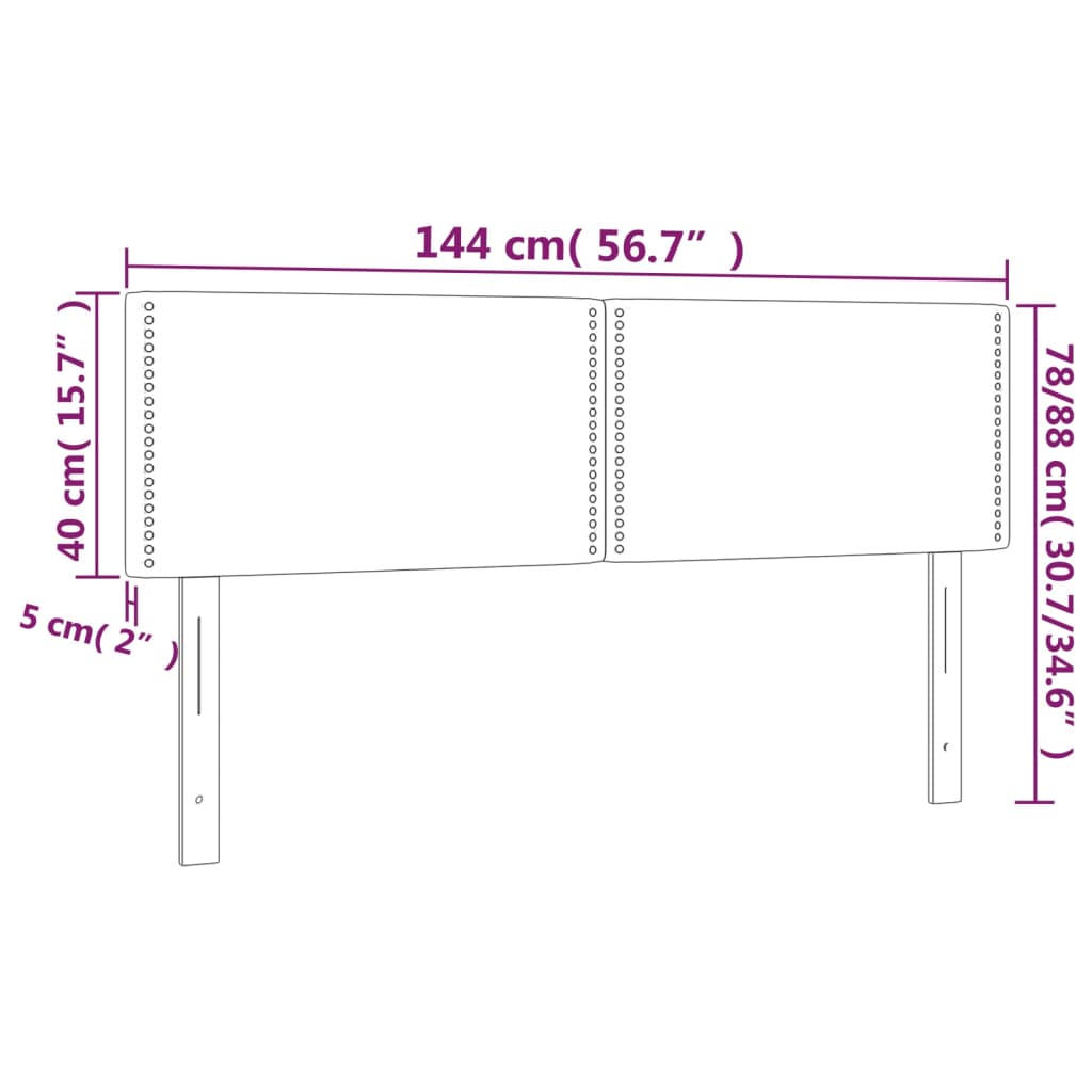 Kopfteile 2 Stk. Dunkelgrau 72x5x78/88 cm Stoff - Pazzar.ch