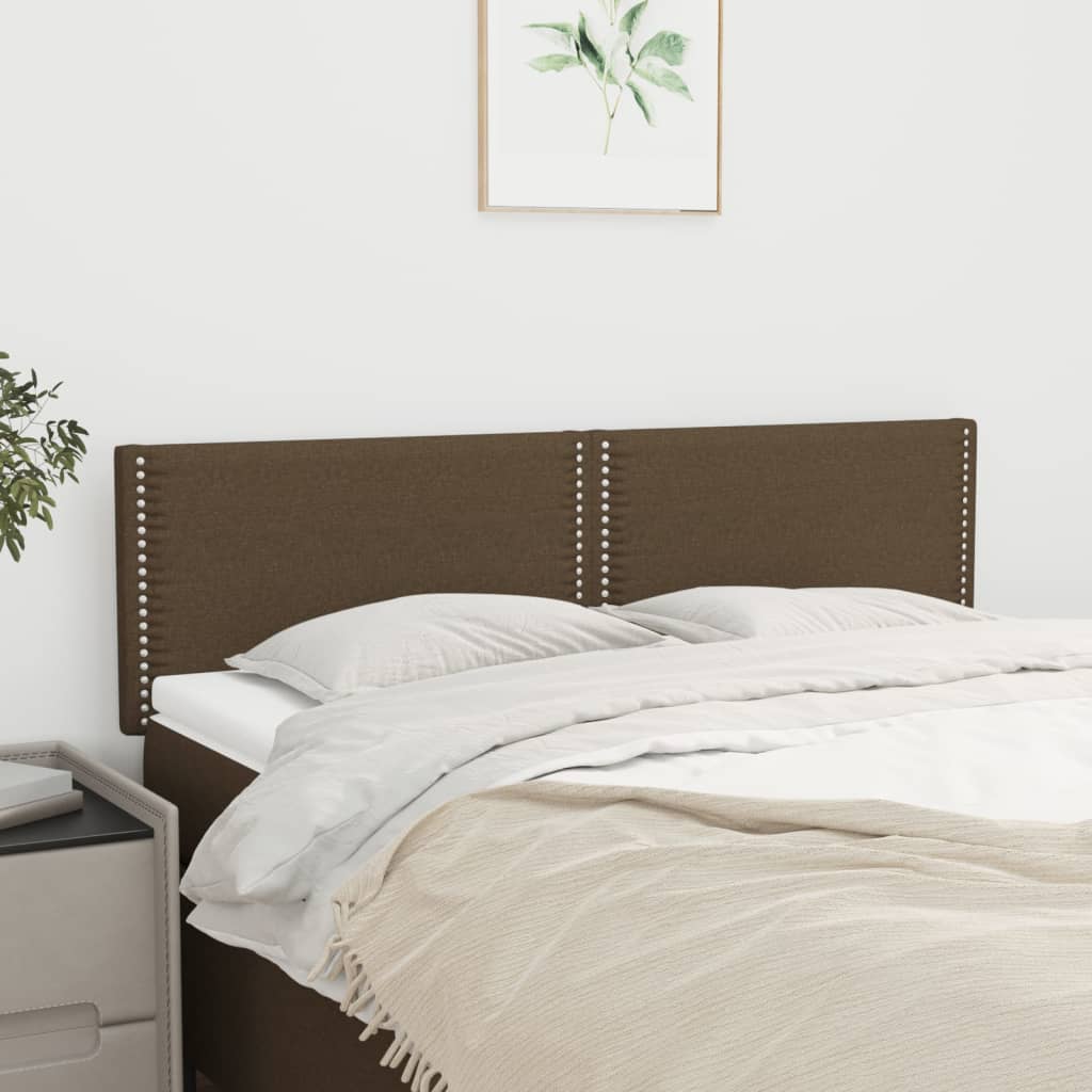 Kopfteile 2 Stk. Dunkelbraun 72x5x78/88 cm Stoff - Pazzar.ch