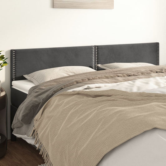 Kopfteile 2 Stk. Dunkelgrau 90x5x78/88 cm Samt - Pazzar.ch