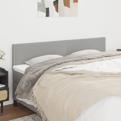 Kopfteile 2 Stk. Hellgrau 100x5x78/88 cm Stoff - Pazzar.ch