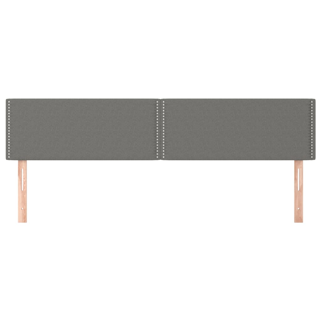 Kopfteile 2 Stk. Dunkelgrau 100x5x78/88 cm Stoff