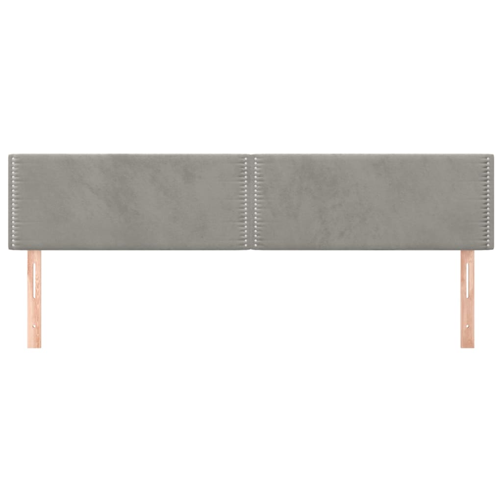 Kopfteile 2 Stk. Hellgrau 100x5x78/88 cm Samt