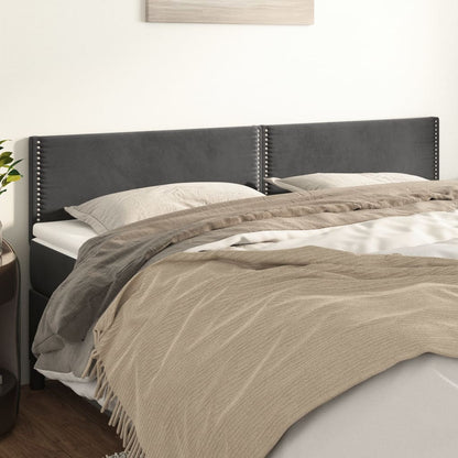 Kopfteile 2 Stk. Dunkelgrau 100x5x78/88 cm Samt - Pazzar.ch
