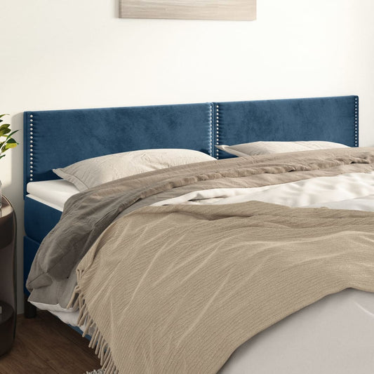 Kopfteile 2 Stk. Dunkelblau 100x5x78/88 cm Samt - Pazzar.ch