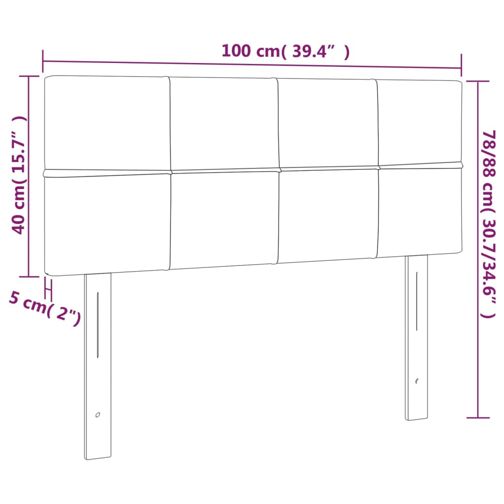 Kopfteil Dunkelbraun 100x5x78/88 cm Stoff