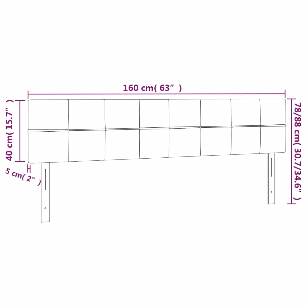 Kopfteile 2 Stk. Hellgrau 80x5x78/88 cm Stoff - Pazzar.ch