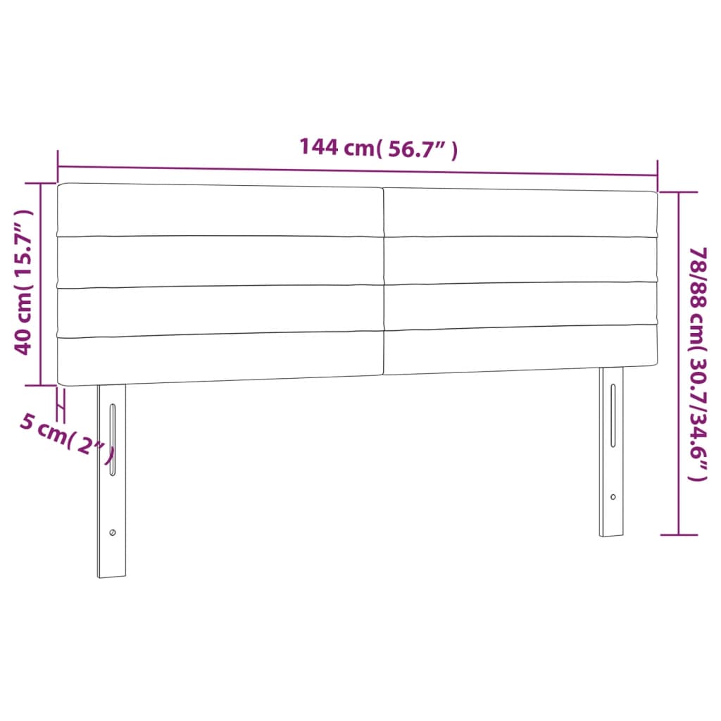Kopfteile 2 Stk. Dunkelbraun 72x5x78/88 cm Stoff