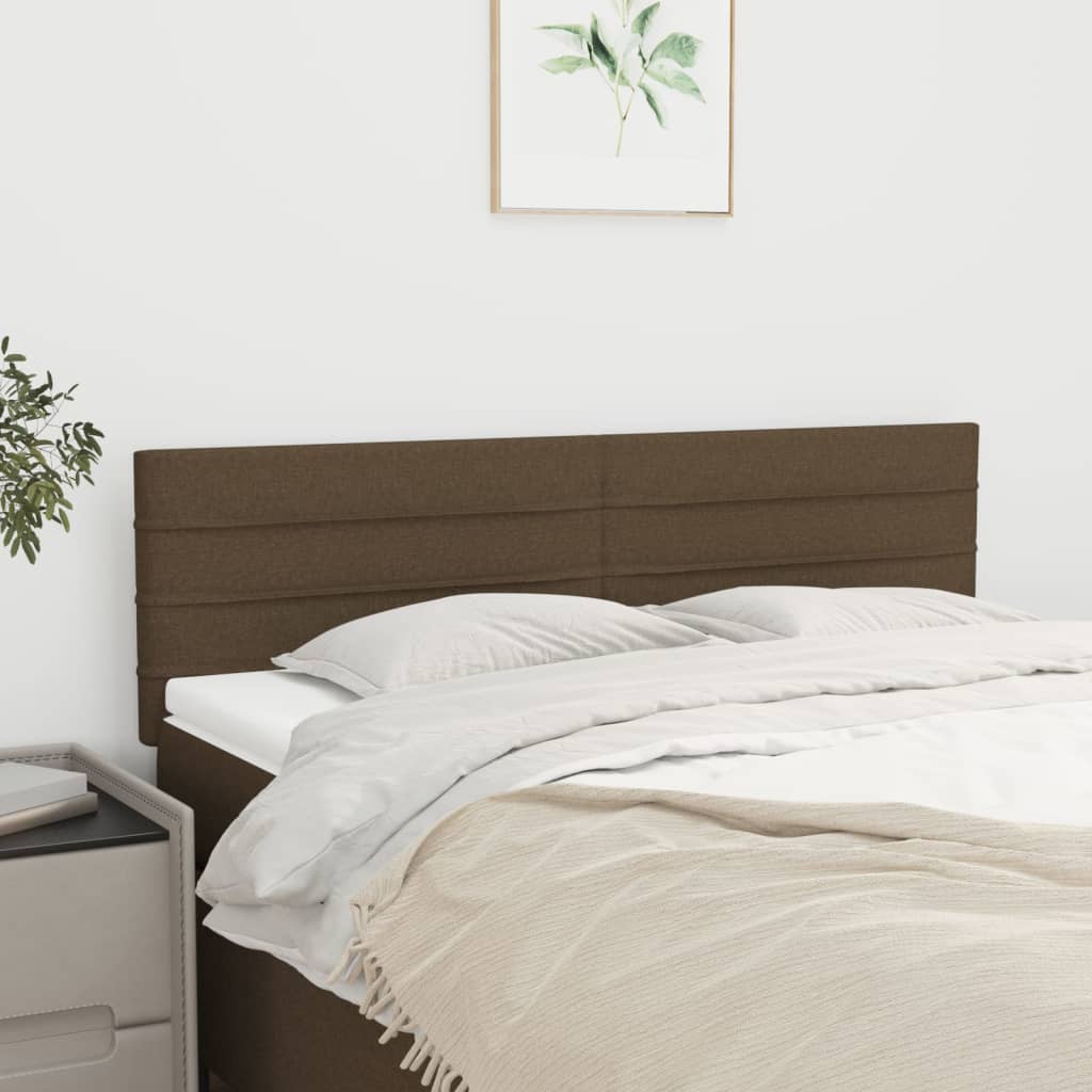 Kopfteile 2 Stk. Dunkelbraun 72x5x78/88 cm Stoff - Pazzar.ch