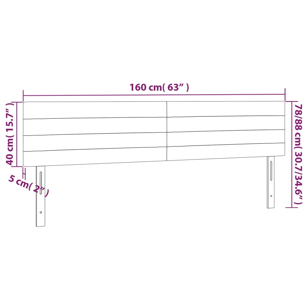 Kopfteile 2 Stk. Dunkelgrau 80x5x78/88 cm Samt - Pazzar.ch