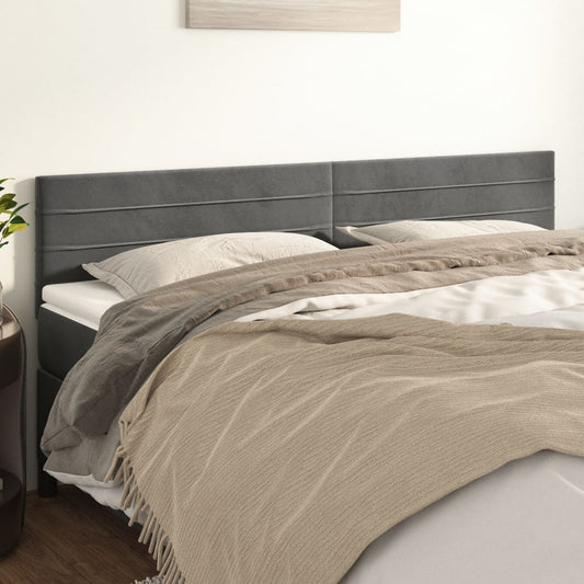 Kopfteile 2 Stk. Dunkelgrau 80x5x78/88 cm Samt - Pazzar.ch