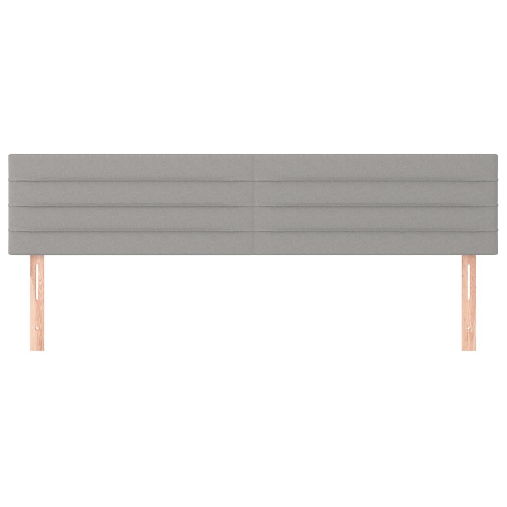 Kopfteile 2 Stk. Hellgrau 100x5x78/88 cm Stoff