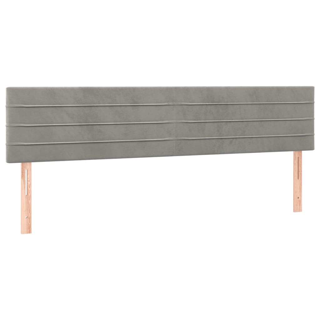 Kopfteile 2 Stk. Hellgrau 100x5x78/88 cm Samt - Pazzar.ch