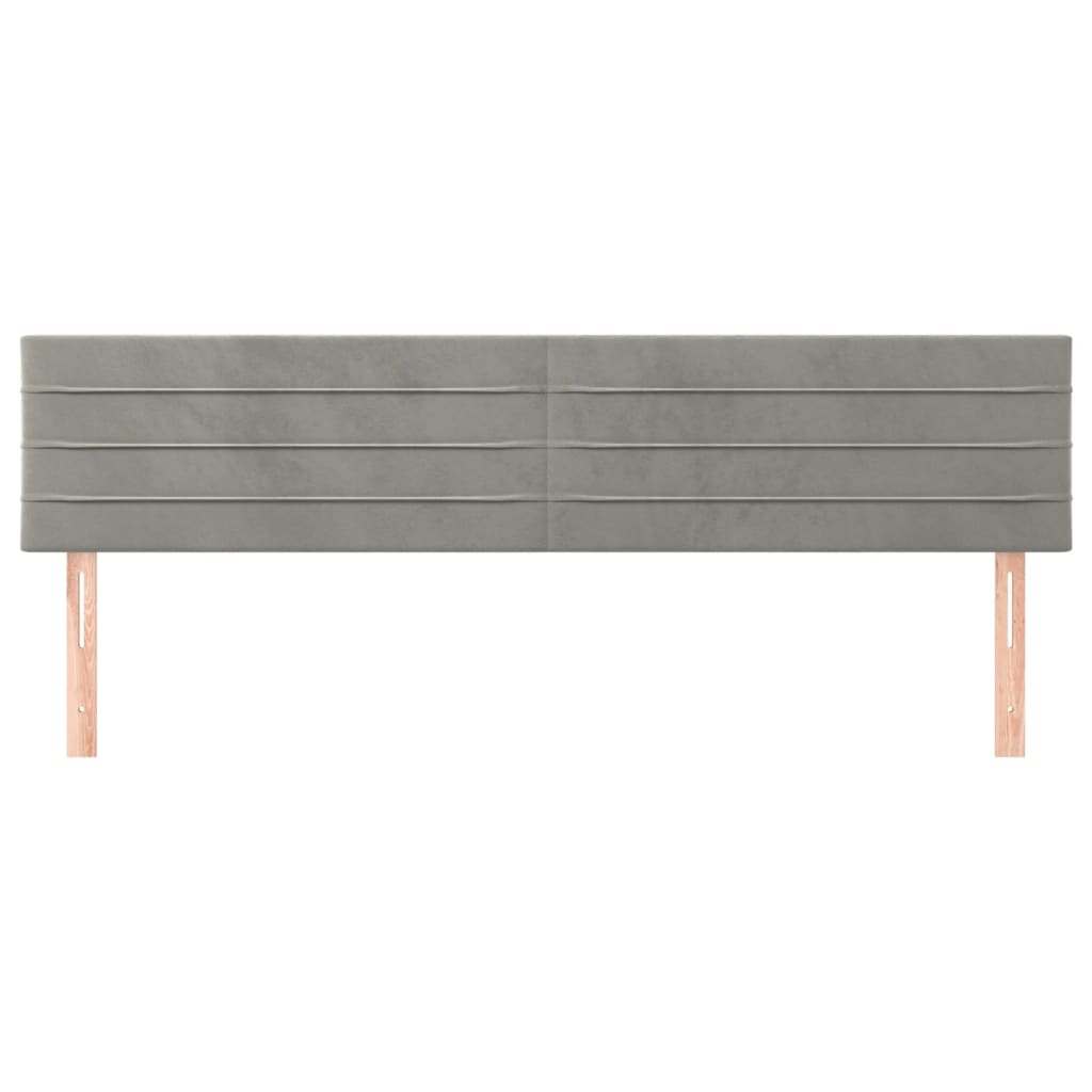 Kopfteile 2 Stk. Hellgrau 100x5x78/88 cm Samt - Pazzar.ch