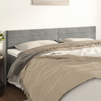 Kopfteile 2 Stk. Hellgrau 100x5x78/88 cm Samt - Pazzar.ch