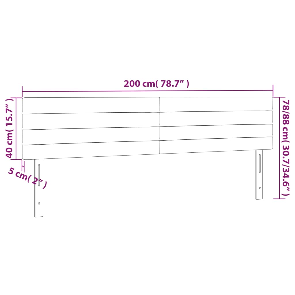 Kopfteile 2 Stk. Dunkelgrau 100x5x78/88 cm Samt - Pazzar.ch