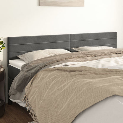 Kopfteile 2 Stk. Dunkelgrau 100x5x78/88 cm Samt - Pazzar.ch