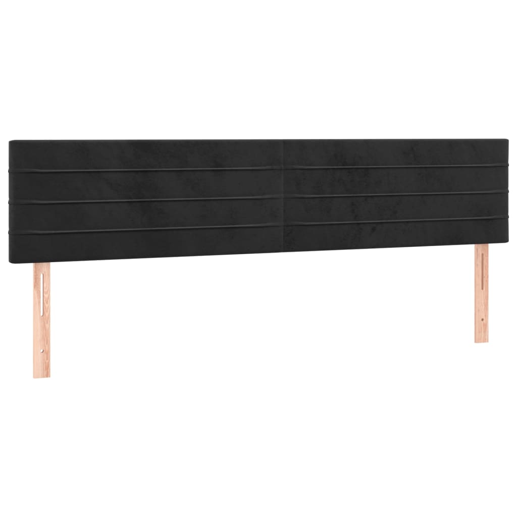 Kopfteile 2 Stk. Schwarz 100x5x78/88 cm Samt - Pazzar.ch