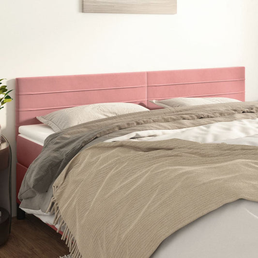 Kopfteile 2 Stk. Rosa 100x5x78/88 cm Samt - Pazzar.ch