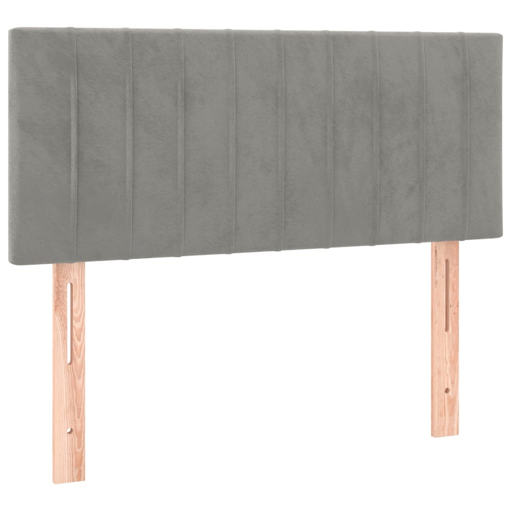 Kopfteil Hellgrau 100x5x78/88 cm Samt - Pazzar.ch