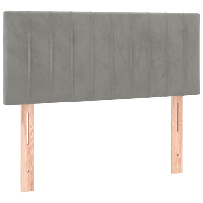 Kopfteil Hellgrau 100x5x78/88 cm Samt - Pazzar.ch