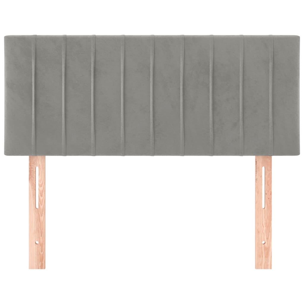 Kopfteil Hellgrau 100x5x78/88 cm Samt - Pazzar.ch