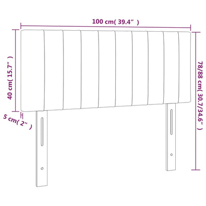 Kopfteil Hellgrau 100x5x78/88 cm Samt - Pazzar.ch