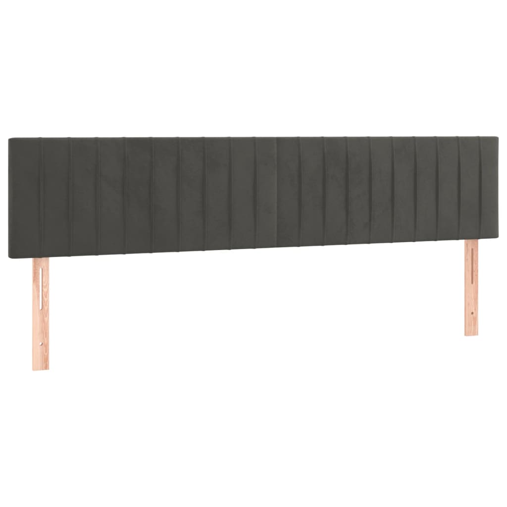Kopfteile 2 Stk. Dunkelgrau 80x5x78/88 cm Samt - Pazzar.ch