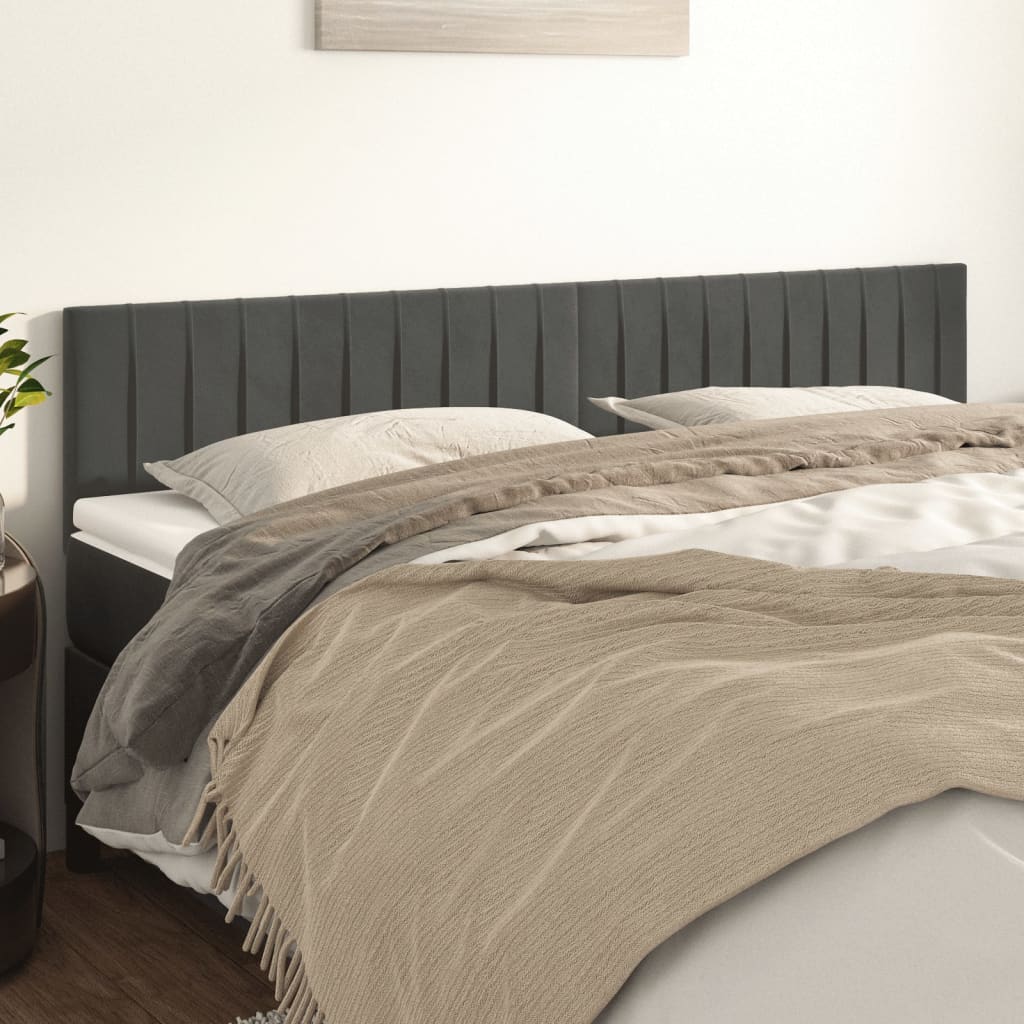 Kopfteile 2 Stk. Dunkelgrau 80x5x78/88 cm Samt - Pazzar.ch