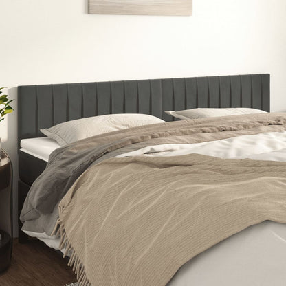 Kopfteile 2 Stk. Dunkelgrau 80x5x78/88 cm Samt - Pazzar.ch