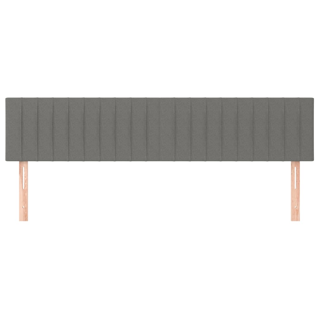 Kopfteile 2 Stk. Dunkelgrau 100x5x78/88 cm Stoff