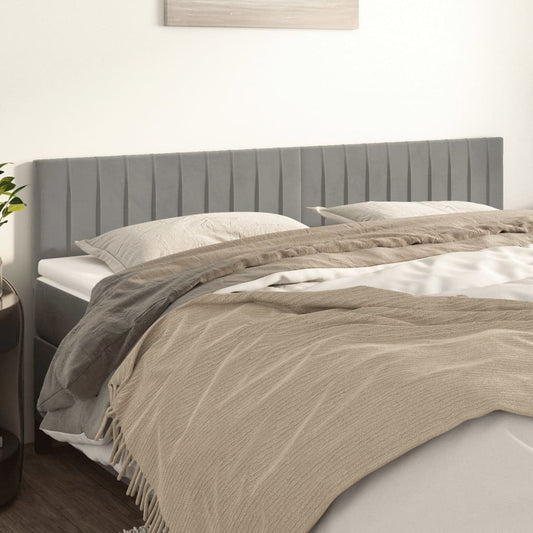 Kopfteile 2 Stk. Hellgrau 100x5x78/88 cm Samt - Pazzar.ch
