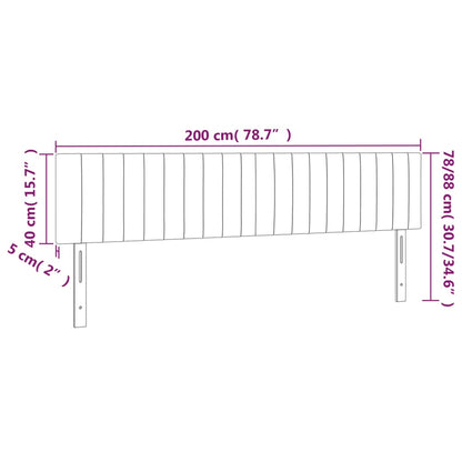 Kopfteile 2 Stk. Dunkelgrau 100x5x78/88 cm Samt - Pazzar.ch