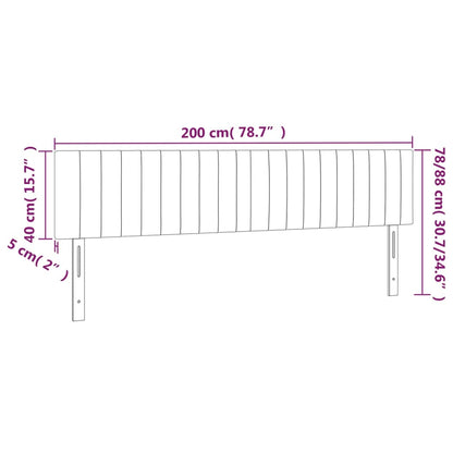 Kopfteile 2 Stk. Schwarz 100x5x78/88 cm Samt - Pazzar.ch