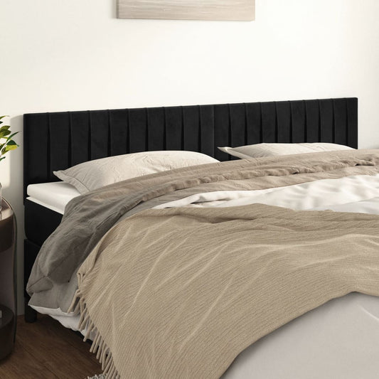 Kopfteile 2 Stk. Schwarz 100x5x78/88 cm Samt - Pazzar.ch