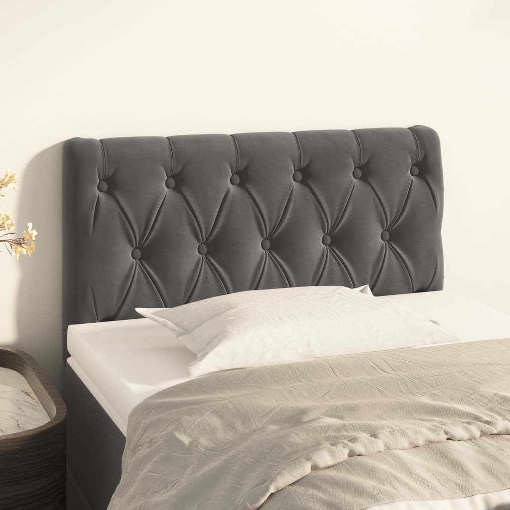 Kopfteil Dunkelgrau 80x7x78/88 cm Samt - Pazzar.ch