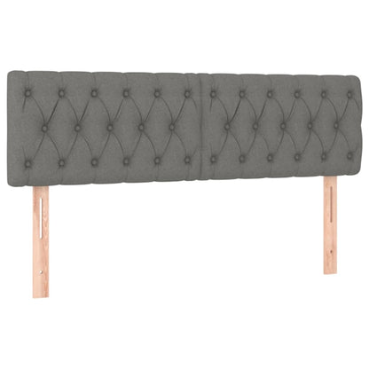 Kopfteile 2 Stk. Dunkelgrau 72x7x78/88 cm Stoff - Pazzar.ch
