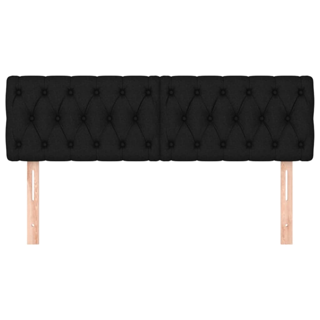 Kopfteile 2 Stk. Schwarz 72x7x78/88 cm Stoff