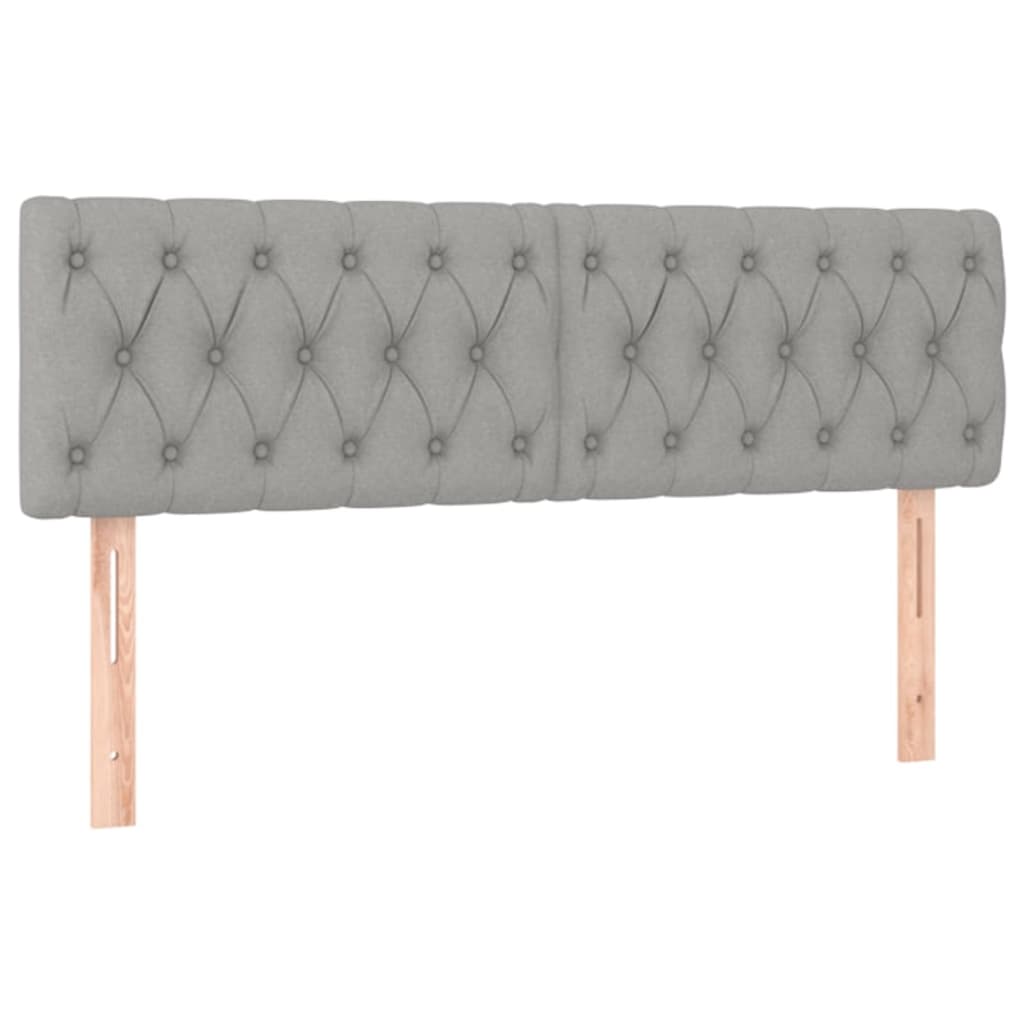 Kopfteile 2 Stk. Hellgrau 80x7x78/88 cm Stoff