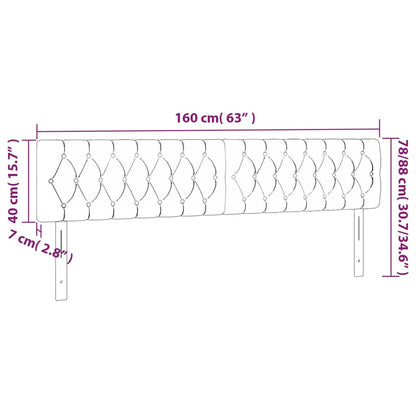 Kopfteile 2 Stk. Hellgrau 80x7x78/88 cm Stoff - Pazzar.ch