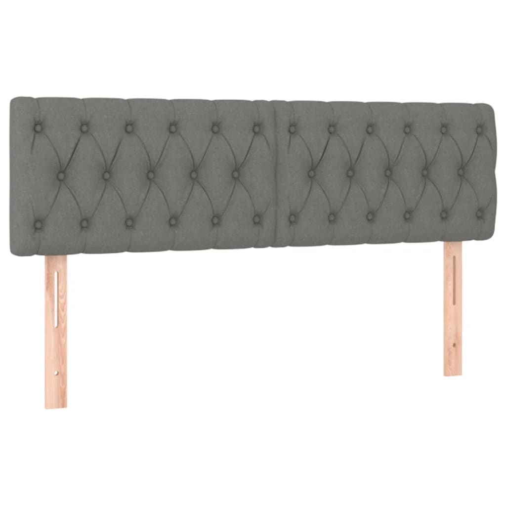 Kopfteile 2 Stk. Dunkelgrau 80x7x78/88 cm Stoff - Pazzar.ch