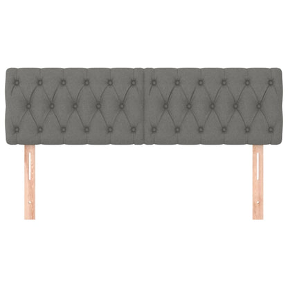 Kopfteile 2 Stk. Dunkelgrau 80x7x78/88 cm Stoff - Pazzar.ch