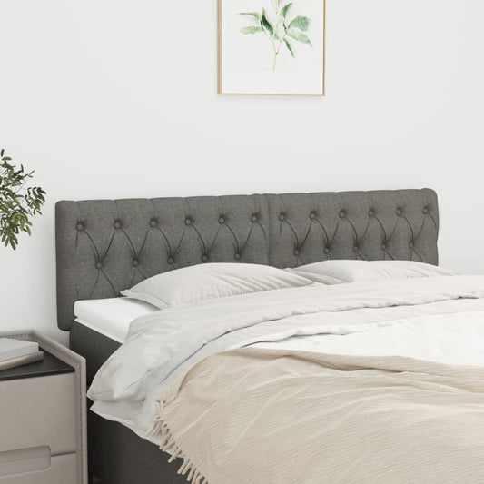 Kopfteile 2 Stk. Dunkelgrau 80x7x78/88 cm Stoff - Pazzar.ch