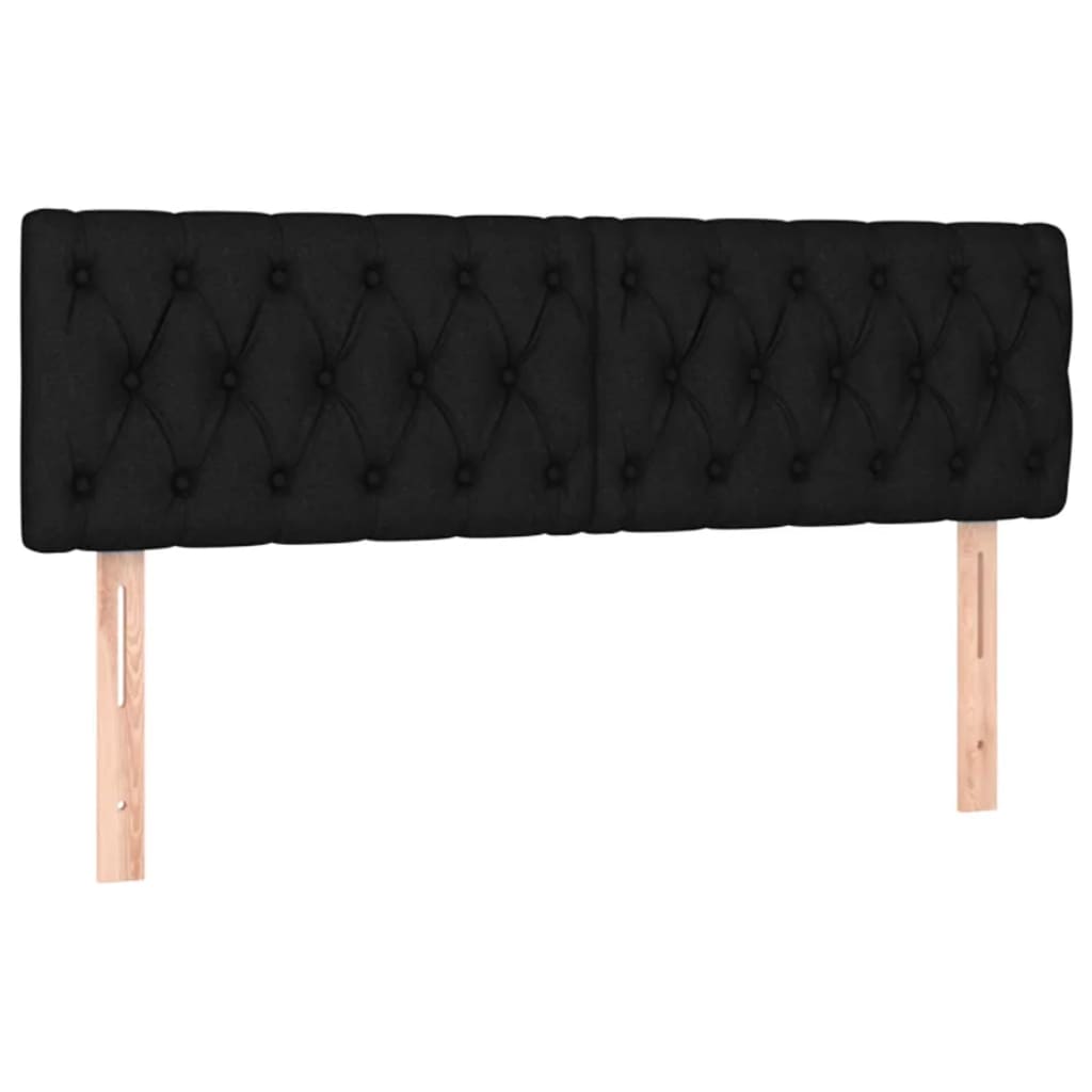 Kopfteile 2 Stk. Schwarz 80x7x78/88 cm Stoff - Pazzar.ch