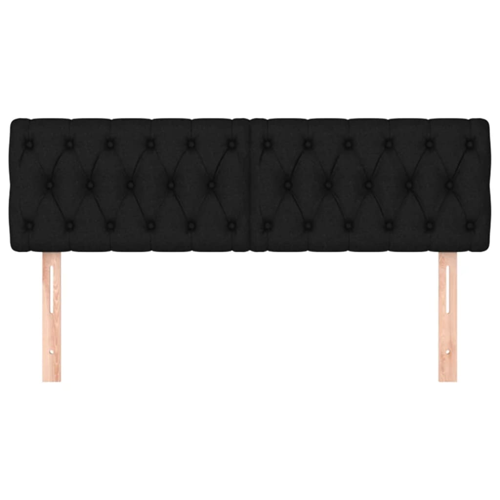 Kopfteile 2 Stk. Schwarz 80x7x78/88 cm Stoff - Pazzar.ch