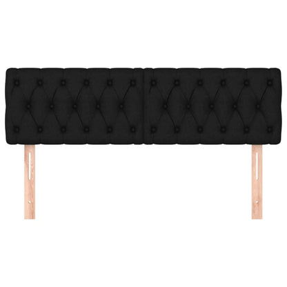 Kopfteile 2 Stk. Schwarz 80x7x78/88 cm Stoff - Pazzar.ch